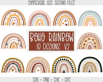 Boho Rainbow SVG Bundle, Pastel rainbow SVG, Boho rainbow clipart, Rainbow baby svg, Boho rainbow png, Cute rainbow svg Cut file Vector