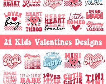 Kinder Valentinstag Designs Bundle, Kinder Valentinstag SVG, Kinder Valentinstag Png, Retro Valentinstag Png, Valentinstag Kleinkind SVG, Valentinstag Sublimation