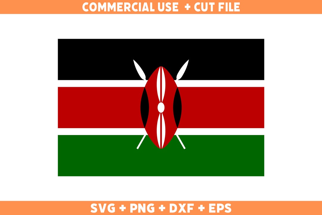 Kenya Flag SVG Original Colors, Kenya Flag Png, Commercial Use for