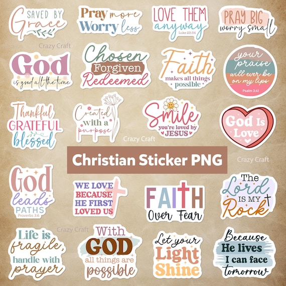 Christian Digital Stickers Svg Png Bundle, Sticker sheet png, Bible Verse Sticker Pack, Bible Journaling, Prayer Journaling, Faith Stickers