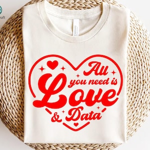 必要なのは愛とデータだけ、データバレンタインデー、バレンタインデー SVG、レトロなバレンタインデザイン、先生へのバレンタインギフト SVG、デジタルダウンロード