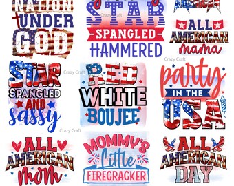 4th of July PNG Bundle, 4th of July PATRIOTIC Png BUNDLE, Independence Day, American Flag Design, Sublimation, July 4th Sublimation, Digital