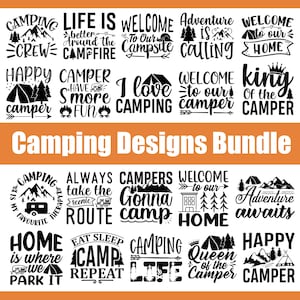 Paquete SVG de camping, paquete SVG de citas de camping, paquete de camisetas de camping, archivos de corte de camping, diseños de paquete de camping SVG, aventura SVG