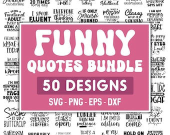 Pacchetto di 50 citazioni divertenti SVG, Pacchetto SVG sarcastico, Frasi sarcastiche SVG, SVG divertente, SVG sarcastico, SVG cattivo, SVG umoristico, SVG divertente, Digitale