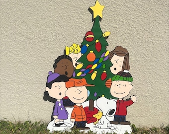 Christmas Children Yard Sign/Yard Art/Yard Decor/Christmas Yard Art/Wooden Yard Artt