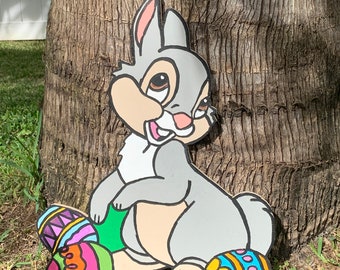 Easter/Christmas Thumper Yard Sign/Yard Art/Yard Decor/Easter Yard Art/Wooden Yard Art/Bambi Yard