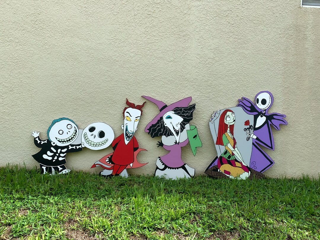 Nightmare Before Christmas Group Yard Signs/yard Art/nightmare Before