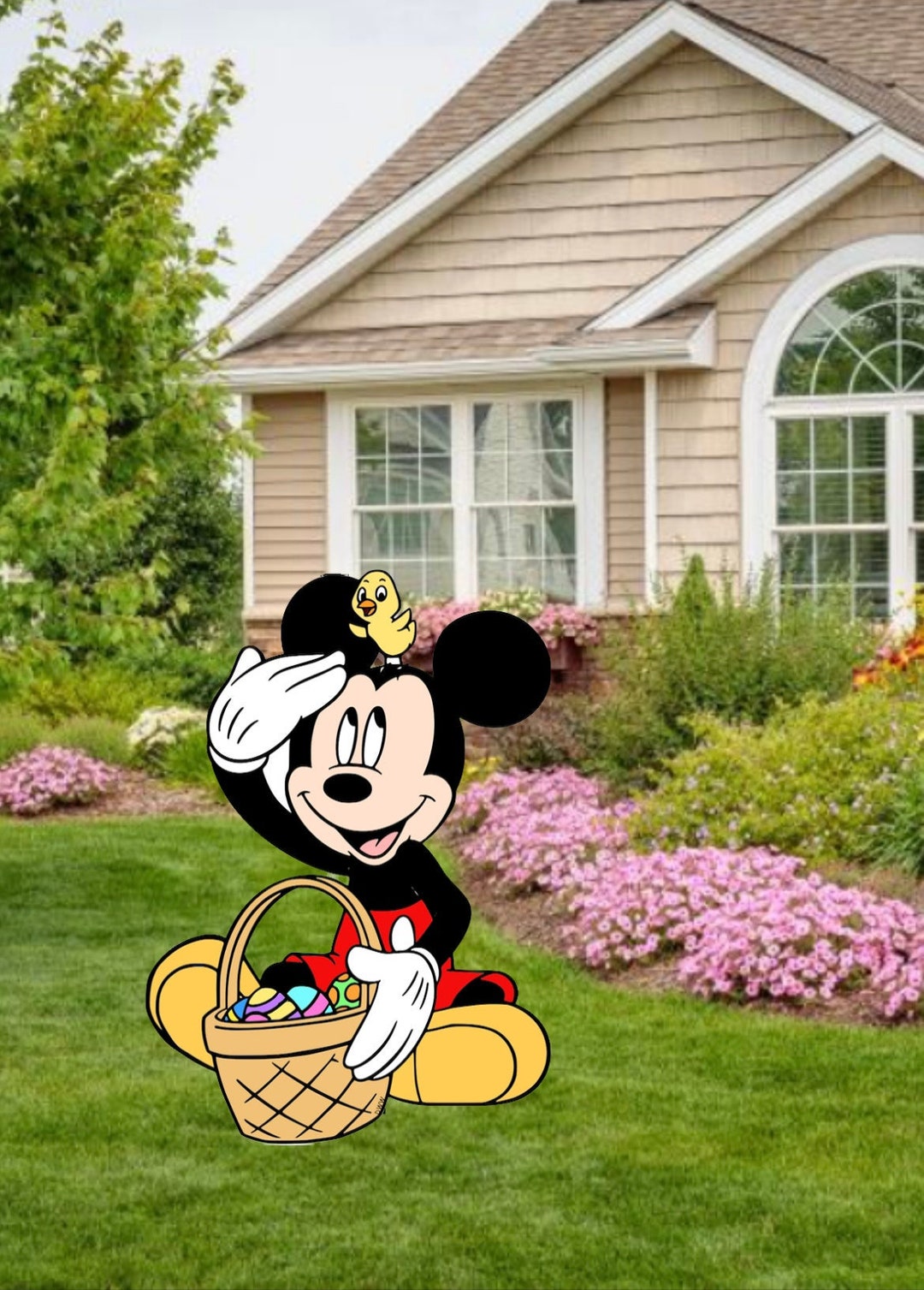 Easter Mickey Mouse Yard Sign/yard Art/easter Yard Art/yard Decor ...