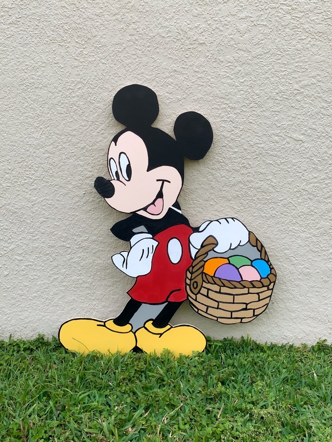 Easter Mickey Mouse Yard Sign/yard Art/easter Yard Art/yard Decor/wooden Yard Art/mickey Yard - Etsy