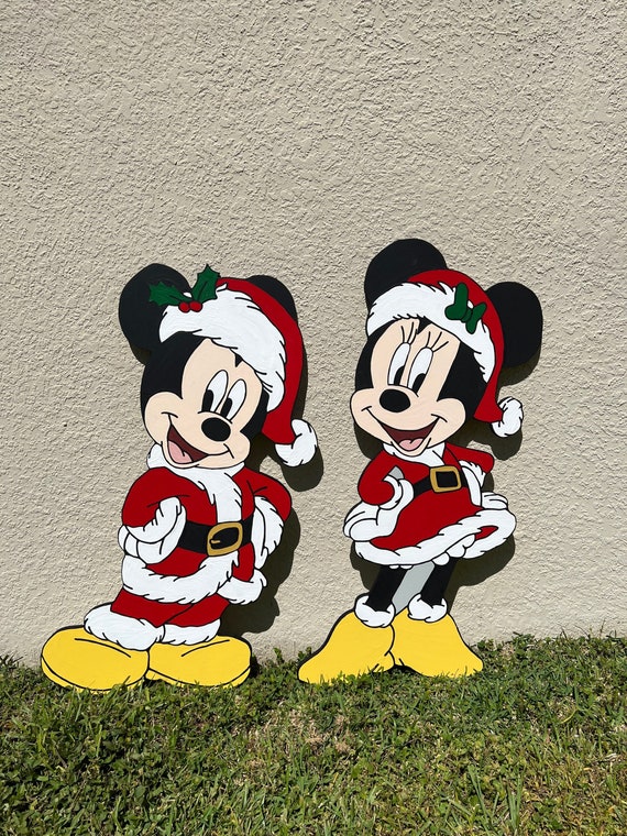 Mickey and minnie christmas lawn decorations Clearance