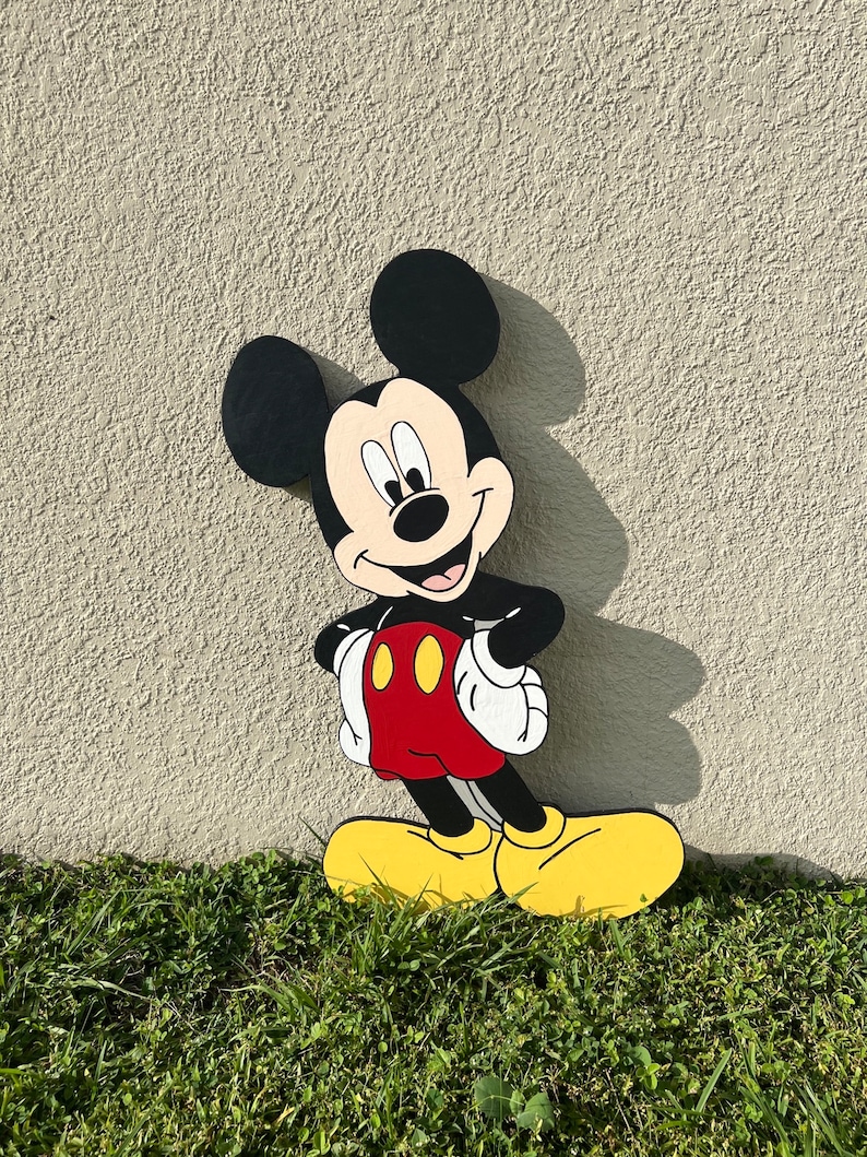 Mickey Mouse Yard Sign/yard Art/yard Decor/wooden Yard - Etsy