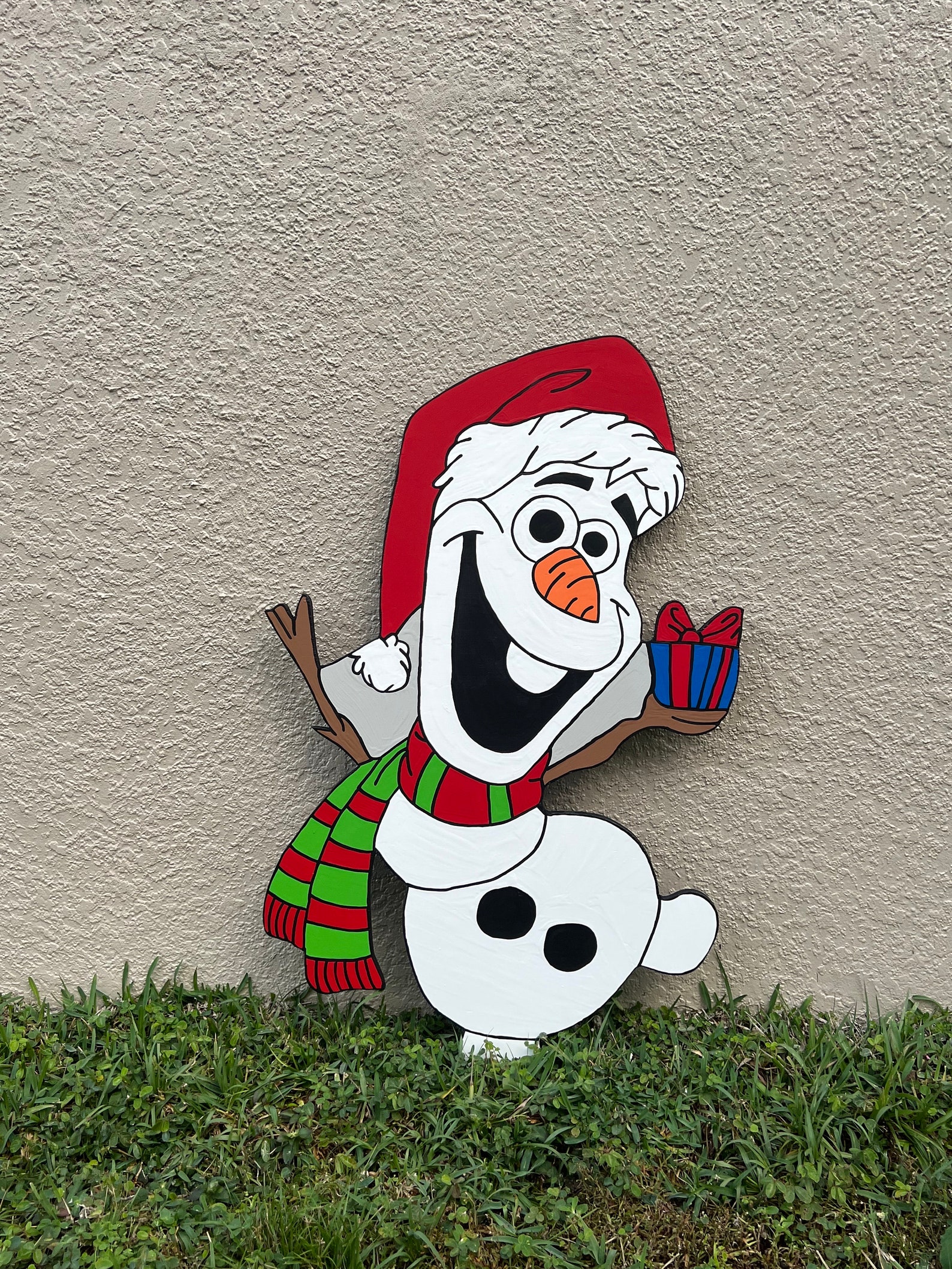 Christmas Olaf Yard Sign/yard Art/yard Decor/christmas Yard Art/wooden