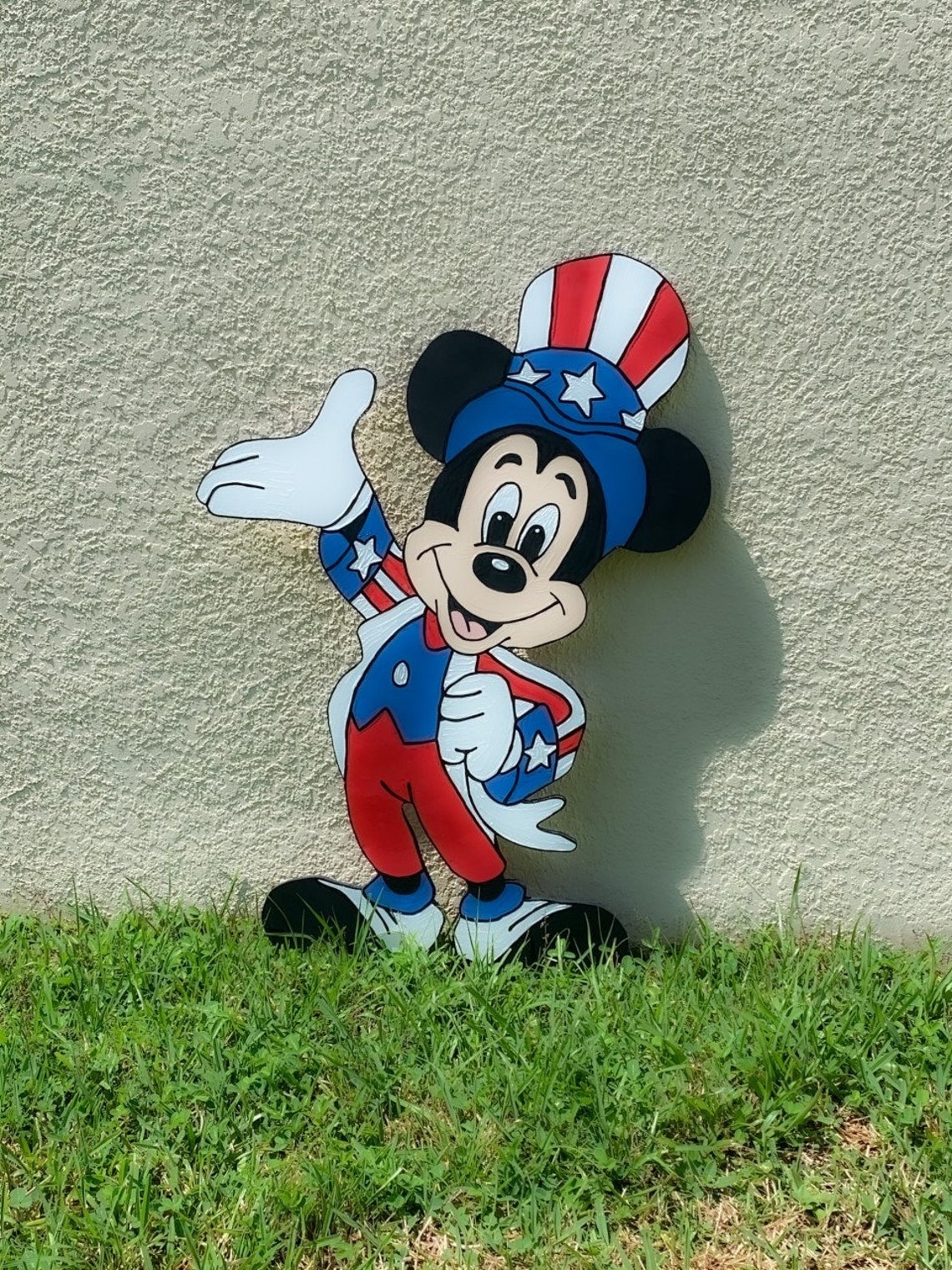 4th of July Mickey Mouse Yard Sign/wooden Yard Art/mickey Mouse Yard Art/4th of July Decor - Etsy