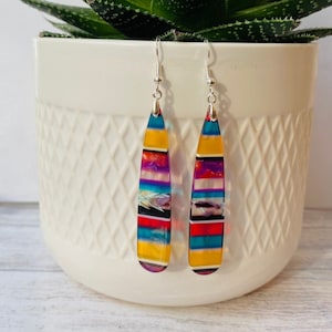 Funky resin colourful earrings