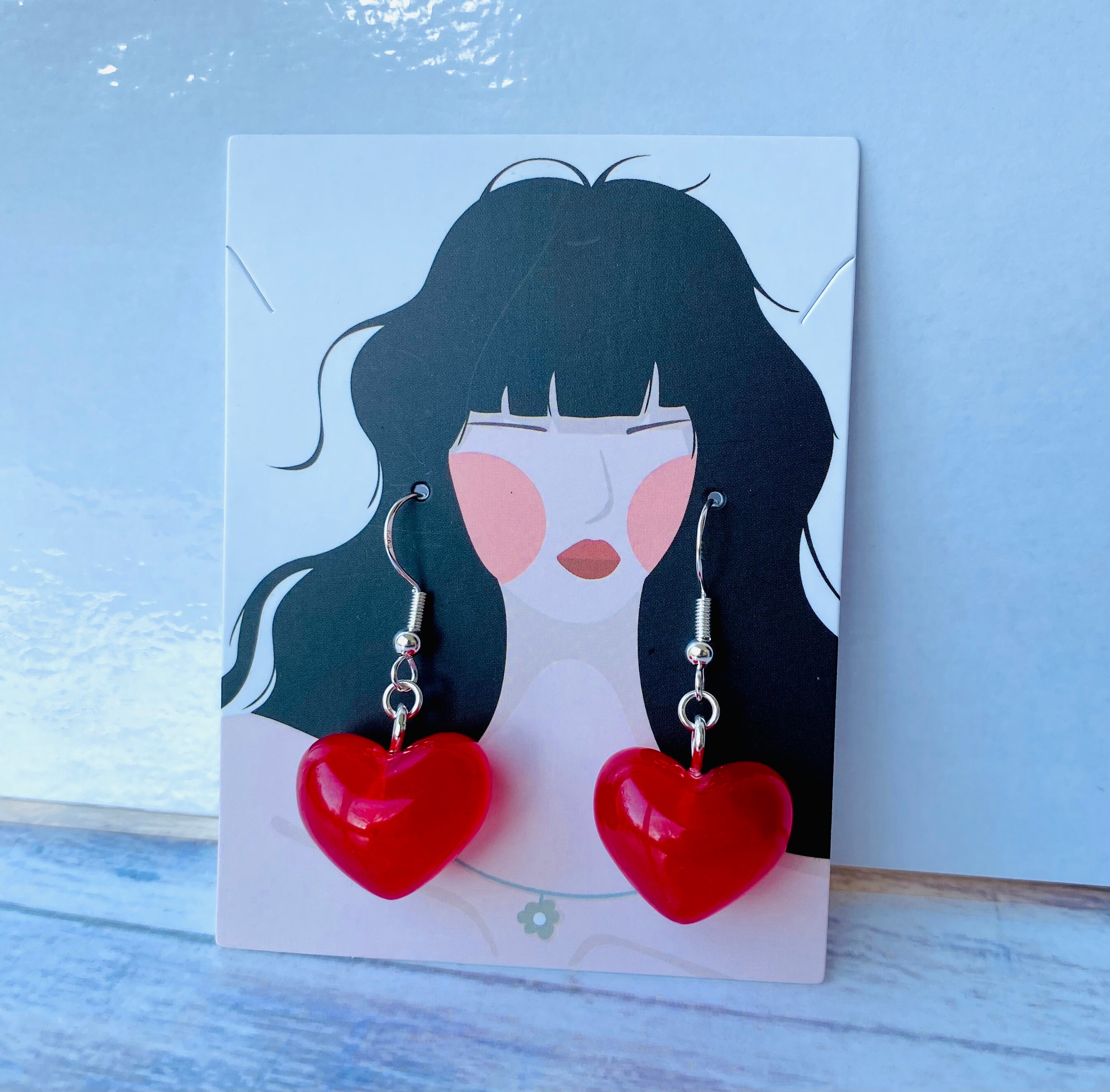 Valentines, Cascading Heart Earrings. Valentines Earrings, Heart