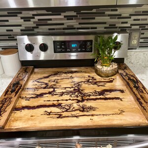 Fashionwu extra large stove top cover for gas & electric stove?30 x 20 bamboo  cutting boards for kitchen, large wooden noodle board, o
