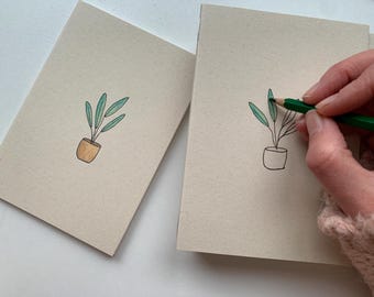 A6 Pocket Notebooks, Hand drawn - Small Journal, Eco Friendly - Banana Plant