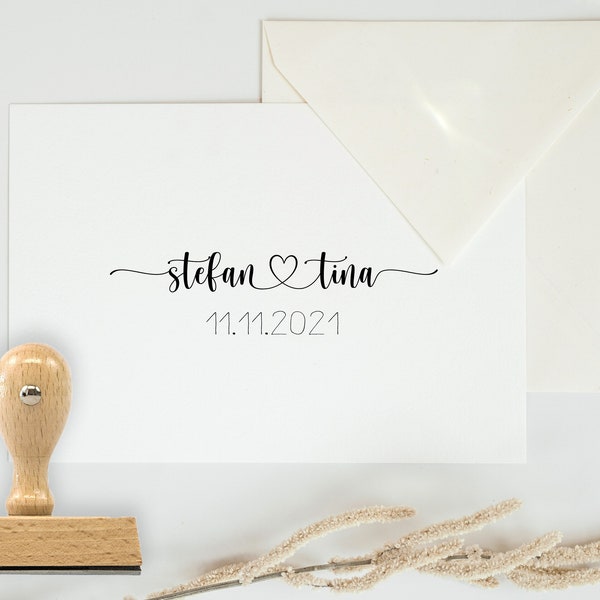 Personalisierter Hochzeitsstempel mit euren Namen und Hochzeitsdatum - Individueller Stempel zur Hochzeit