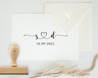 Personalisierter Hochzeitsstempel mit euren Initialen und Hochzeitsdatum - Individueller Stempel zur Hochzeit