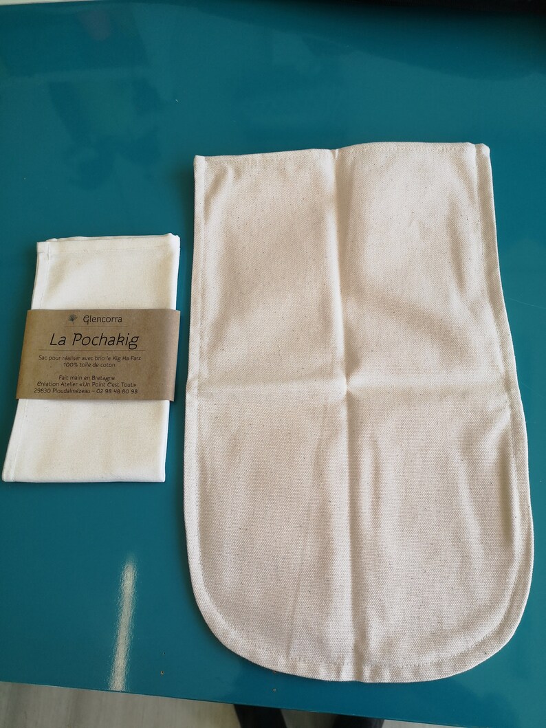 Sac à Kig ha Farz en véritable toile Métis Fleur bleue Etsy France