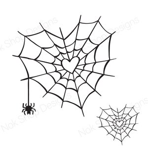 Svg de Halloween, Svg de telaraña de corazón, Svg de telaraña de corazón, png, dxf, jpg, Svg de araña, Svg de bruja araña, Archivos Svg de brujería para Cricut
