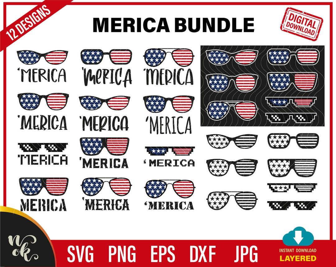4th of July Svg, 'merica Svg Bundle, Fourth of July Svg, Patriotic Svg