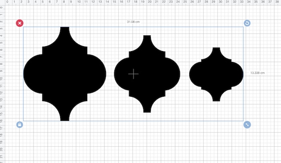 Tile Ornament SVG Template 3 Size Porcelain White Lantern Tile