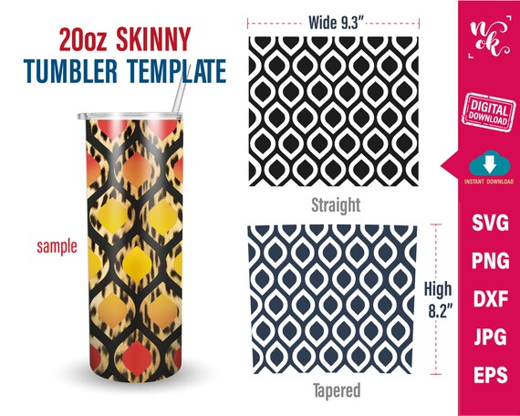 Tangram Tumbler SVG 20oz Skinny Template Svg Straight and | Etsy