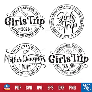Meisjes reis 2025 SVG png, moeder-dochter reis SVG, meisjes weekend geschenken, vrienden zomervakantie, meisjesgroep shirts, Svg-bestanden knippen Cricut