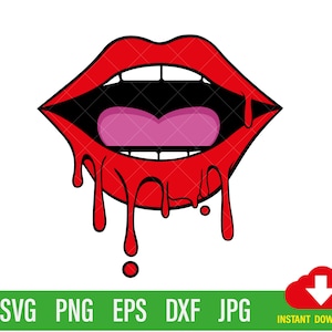 Dripping Lip Svg File For Cricut, Silhouette | valentine svg for t-shirt Gift.