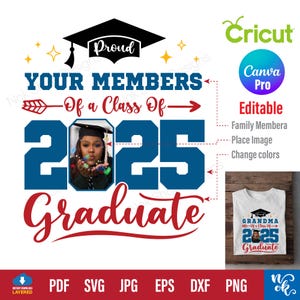 Graduate Svg, Proud Graduate 2025 SVG, Graduation Svg PNG, Proud Senior Svg, Senior Family Svg, 2025 Graduation photo