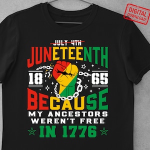 4th of july svg, Juneteenth 1865 Because My Ancestors Weren&#39;t Free In 1776 Svg, Black Power SVG, Freedom Day, Black History svg for Cut file