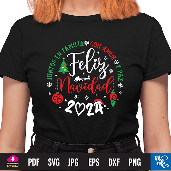 Spanish Christmas svg png, Feliz Navidad 2024 svg, Spanish SVG Cut Files for Cricut, Luces de Navidad svg, Navidad Svg Sayings Download