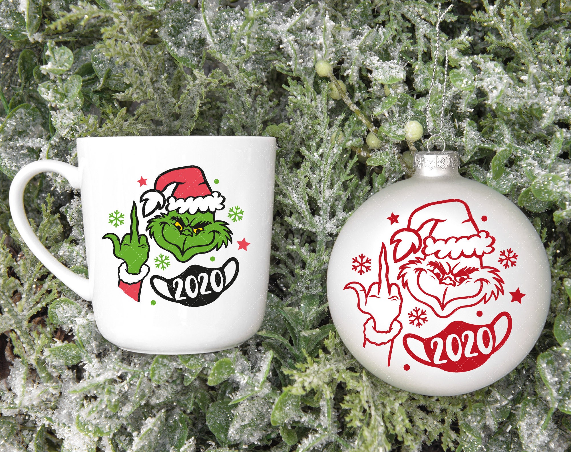 Download Grinch Giving the Finger 2020 ornament SVG for Cricut ...