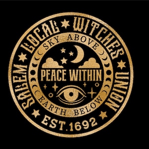 Union des sorcières locales de Salem SVG, fichier svg Halloween pour cricut, décoration rustique Halloween ou ciel au-dessus de la terre en-dessous des chemises drôles et mignonnes