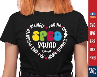 SPED Squad Svg Png, Special Education Svg, Special Ed Squad Svg for Cricut, Inclusion Matters Sped Squad Shirt Iron On Png, Sped Squad Png