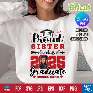 Proud Graduate 2025 SVG Bundle: Family Matching Shirt (Canva Template PDF)