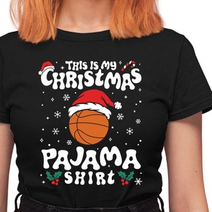 Basketball Christmas Pajama Shirt SVG PNG: Santa Sport Cut File