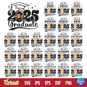 Proud Graduate 2025 SVG Bundle: Family Graduation Shirts (Digital Files)