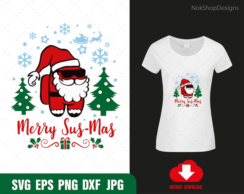 Download Among us svg Merry Sus-mas Funny Christmas Among us png ...
