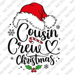 Equipo de primos navideños SVG, equipo de primos PNG, archivos de corte SVG navideños para Cricut, Silhouette Cameo, impresión por sublimación PNG