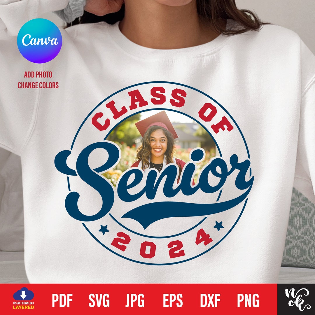 Senior Class of 2025 Template Pdf for Canva Easy Add Photo, Senior Cut