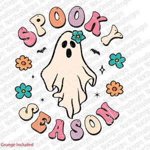 Spookachtig seizoen svg, mooie geest png, herfst png, herfst png, halloween png, png voor shirt, retro halloween png
