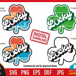Lucky SVG Bundle, St Patricks Day svg, Shamrock svg Design Clover SVG, Designs Cut Files für Cricut einfach zu verwenden, St. Pattys Day svg