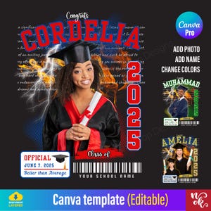 Graduation Vorlage Canva 2025, Congrats Graduate 2025 anpassen Canva Vorlage PDF, Senior 2025 Graduate Shirt Foto pdf