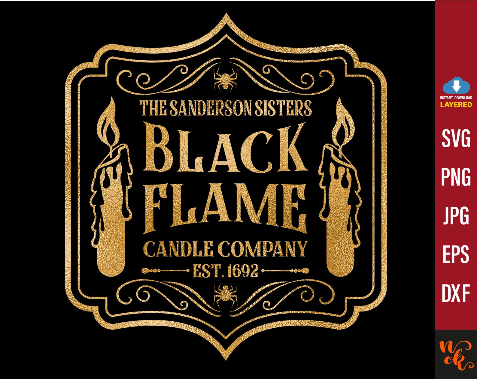 Black Flame Candle Company SVG Halloween Sign Design Svg Etsy