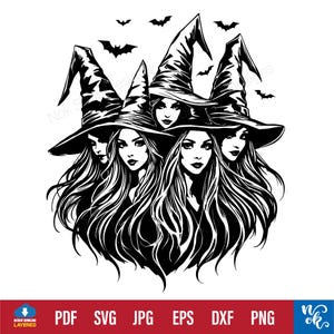 Witch SVG PNG: Zabawny plik do wycinania koszulek dla kobiet na Halloween (pobieranie cyfrowe)