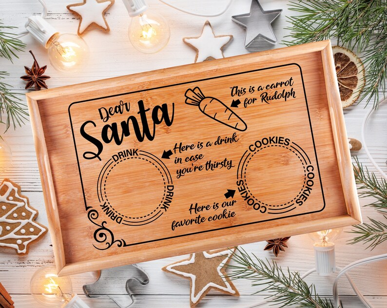 Download Santa tray svg rectangle Christmas Cut File for Cricut | Etsy