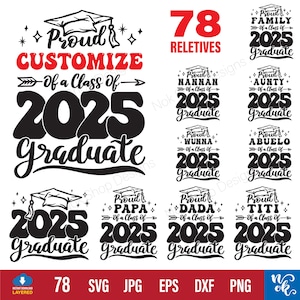 2025 Graduation SVG Bundle: Family Graduate PNG, Cricut Silhouette