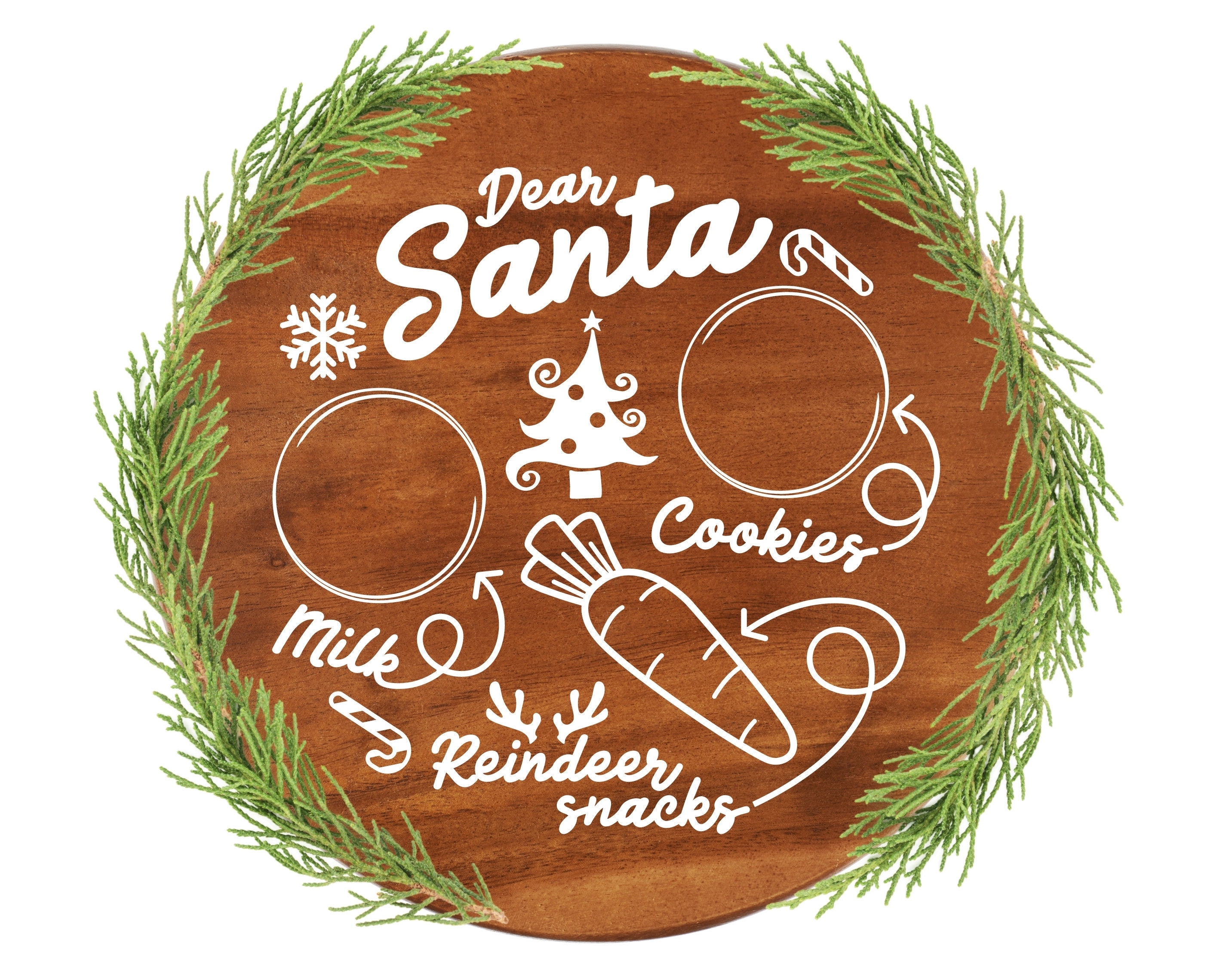 Santa Tray Svg Circle Christmas Cut File for Cricut Silhouette - Etsy UK